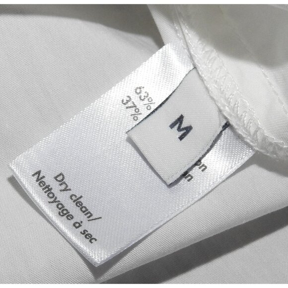 CO Collection Essentials Long Sleeve White Button Up Shirt Women's Size Medium - Picture 3 of 6